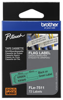 BROTHER FLE7511 TAPE, LABEL PRINTER, BLK/GRN, 45MMX21MM GTIN UPC EAN: 4977766769686
