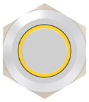 ALCOSWITCH - TE CONNECTIVITY AV1210E512R04 Vandal Resistant Switch, 12V LED, AV12 Series, 12 mm, SPST-NO-DM, Momentary, Round Raised, Natural