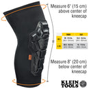 KLEIN TOOLS 60611 Knee Pad Sleeves, Heavy Duty, Unisex, Adult, Black, L/XL