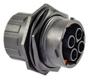 AMPHENOL SINE/TUCHEL RTS718N4SHEC03 CIRCULAR CONNECTOR, RCPT, 4POS, CRIMP
