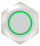 ALCOSWITCH - TE CONNECTIVITY AV1210E624R04 Vandal Resistant Switch, 24V LED, AV12 Series, 12 mm, SPST-NO-DM, Momentary, Round Raised, Natural