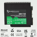 BRAINBOXES SW-735 Switch, Hardened, 5 Ports, Industrial, Unmanaged PoE Gigabit Ethernet, DIN Rail, RJ45 x 5 GTIN UPC EAN: 0837324005172