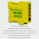 BRAINBOXES SW-535 Switch, 5 Ports, Industrial, Unmanaged PoE Gigabit Ethernet, DIN Rail, RJ45 x 5 GTIN UPC EAN: 0837324005073
