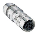 LUMBERG 032200 08-1 Circular Connector, 032200 Series, Cable Mount Receptacle, 8 Contacts, Solder Socket, Threaded
