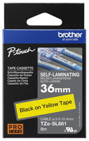 BROTHER TZESL661 TAPE, LABEL PRINTER, BLK/YLW, 8MX36MM GTIN UPC EAN: 4977766806466