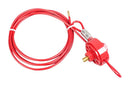 MULTICOMP PRO MP014079 Cable Lockout, Nylon (Polyamide), Cable, Wheel-Type, 4 mm x 2 m, Red