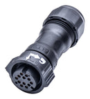 AMPHENOL LTW CD-12BFFA-QL8MP0 Circular Connector, IP68, X-Lok C Size Series, Cable Mount Receptacle, 12 Contacts, Crimp Socket