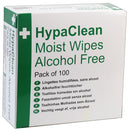 SAFETY FIRST AID GROUP D5218 Moist Wipes, HypaClean, Alcohol Free, Unfolded Side 10cm x 14cm, Pack of 100