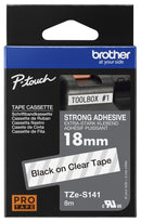 BROTHER TZES141 TAPE, LABEL PRINTER, BLK/CLR, 8MX18MM GTIN UPC EAN: 4977766692144