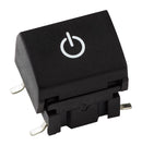 APEM 1A09XU123 Switch Cap, w/Power Symbol, ABS, Apem Rockermec Multimec 5E/5G Series Rocker & Tactile Switches