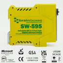 BRAINBOXES SW-595 Switch, 5 Ports, Industrial, Unmanaged PoE Gigabit Ethernet, DIN Rail, RJ45 x 4, SFP x 1 GTIN UPC EAN: 0837324005080