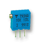 VISHAY T93XA102KT20 Trimmer Potentiometer, 1 kohm, 500 mW, ± 10%, T93XA Series, 23 Turns, Through Hole