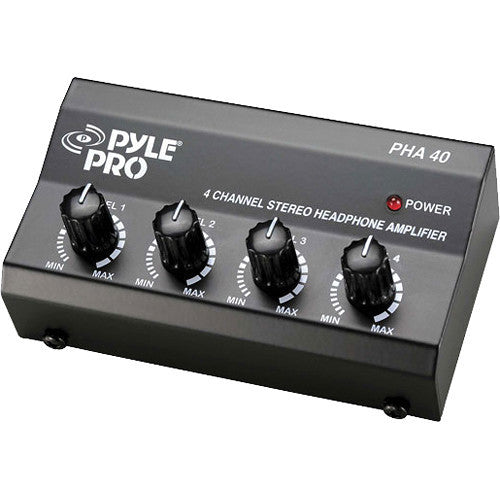 Pyle Pro PHA40 4 Channel Stereo Headphone Amplifier