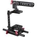 CAMVATE Camera Half Cage with 15mm Rod Support & Top Handle