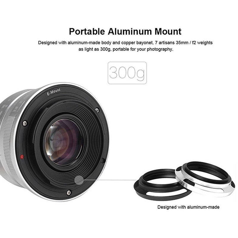 7artisans Photoelectric 25mm f/1.8 Lens for Micro Four Thirds Cameras (Silver)
