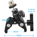 CAMVATE Super Clamp With 5/8"-27 Screw Mini Ball Head Mount For Microphone (Black T-Handle)
