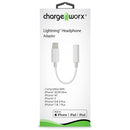 ChargeWorx Lightning Headphone Adapter (White, 3")