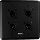 SoundTools WallCAT MX-B Wall Plate with Four XLR 3-Pin Male Connectors (Black)