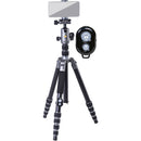 Vanguard VEO 3 GO 265HAB Aluminum Tripod/Monopod with BH-120 Ball Head, Smartphone Connector, and Bluetooth Remote