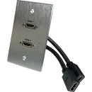 Comprehensive Dual HDMI Pass Thru Single Gang Aluminum Wallplate with Pigtail