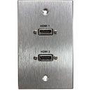 Comprehensive Dual HDMI Pass Thru Single Gang Aluminum Wallplate with Pigtail
