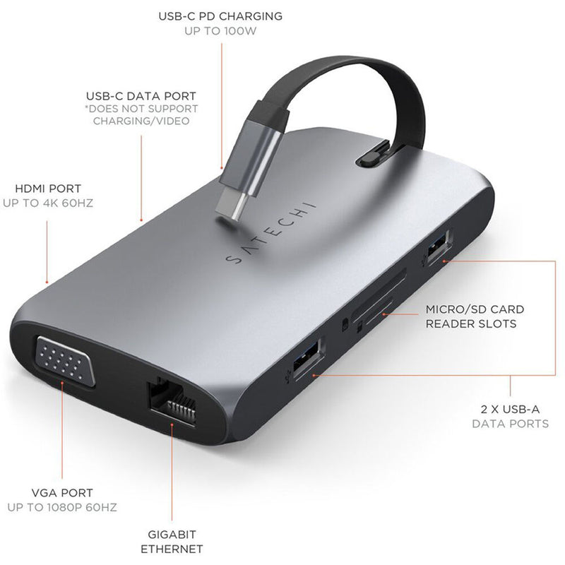 Satechi USB Type-C On-the-Go Multiport Adapter (Space Gray)