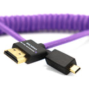 Kondor Blue Gerald Undone Braided Coiled High-Speed Micro-HDMI to HDMI Cable (Limited Purple Edition, 12 to 24")