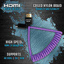 Kondor Blue Gerald Undone Braided Coiled High-Speed Micro-HDMI to HDMI Cable (Limited Purple Edition, 12 to 24")