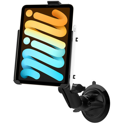 RAM MOUNTS Twist-Lock Suction Cup Mount and EZ-Roll'r Cradle for Apple iPad mini 6