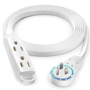Maximm Cable 360° Rotating Flat Extension Cord (10', White)
