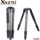 XILETU L-404C Pro Stable Carbon Fiber Tripod with 75mm Flat Head Plate