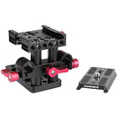 CAMVATE Quick Release Baseplate with 15mm LWS Rod Mount (Red Screws)