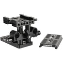 CAMVATE Quick Release Baseplate with 15mm LWS Rod Mount (Black Screws)