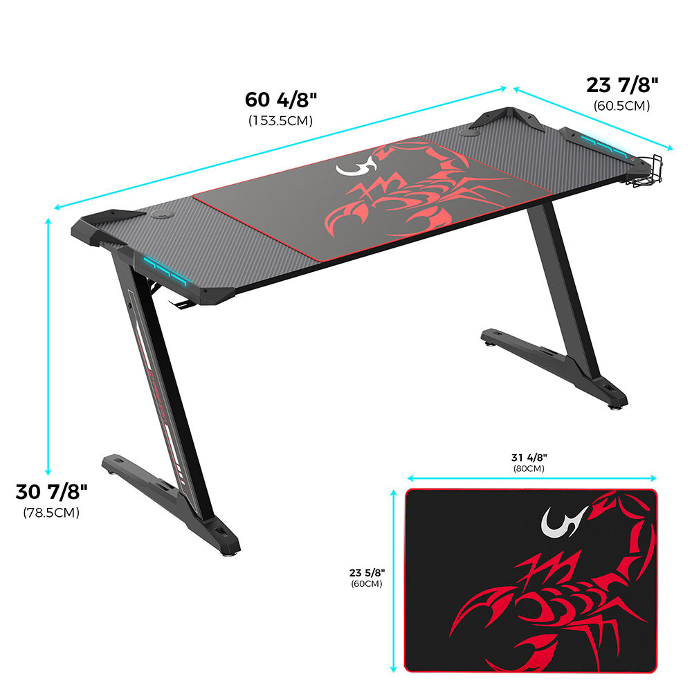 Buy in India Eureka Z60 Gaming Computer Desk Tanotis