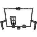 CAMVATE Adjustable 10" Monitor Cage Rig with Dual Cheese Plate-Style Handles
