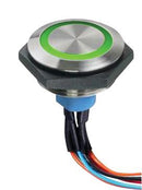 Apem AV5V22F102074BK Industrial Pushbutton Switch Momentary Spring Return Green AV Series Round Spdt Wire Leaded