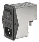 Schurter 4304.4022 Filtered IEC Power Entry Module C14 General Purpose 2 A 250 VAC 2-Pole Switch