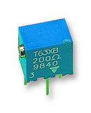 VISHAY T63XB502KT20 Trimmer Potentiometer, 5 kohm, 250 mW, ± 10%, T63 Series, 15 Turns, Through Hole