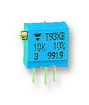 VISHAY T93XB103KT20 Trimmer Potentiometer, 10 kohm, 500 mW, ± 10%, T93XB Series, 23 Turns, Through Hole