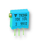 VISHAY T93XA203KT20 Trimmer Potentiometer, 20 kohm, 500 mW, ± 10%, T93XA Series, 23 Turns, Through Hole