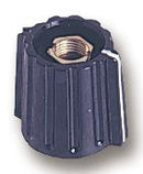 ELMA 023-3520 Knob, Round Shaft, 6.35 mm, Nylon (Polyamide), Round with Indicator Line, 14.5 mm