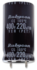 Rubycon 450VXH100MEFCSN22X25 Electrolytic Capacitor Snap-in 100 µF 450 V ± 20% Snap-In 5000 Hours @ 105°C