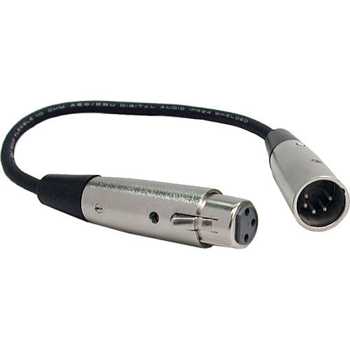 Hosa Technology 5-Pin XLR Male to 3-Pin XLR Female DMX Adapter Cable - 6"