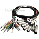 Hosa Technology STX803M 8-Channel Stereo Male 1/4" Phone to Male 3-Pin XLR Snake Cable - 10' (3 m)