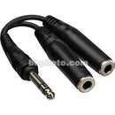 Hosa Technology Stereo 1/4" Male to Two Stereo 1/4" Female Y-Cable - 6"