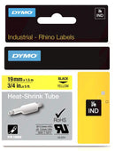 DYMO 18058 Wire Marker, Rhino™ Tape Cassette, Heat Shrinkable Sleeve, PO (Polyolefin), Yellow, 19mm x 1.5m