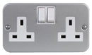 PRO ELEC 9498SMB 2-Gang Metal Clad 13A Switched Socket
