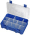 DURATOOL 197.303 Storage Box, 9 Compartment, Transparent, Blue Locking Clips, 75mm x 276mm x 188mm