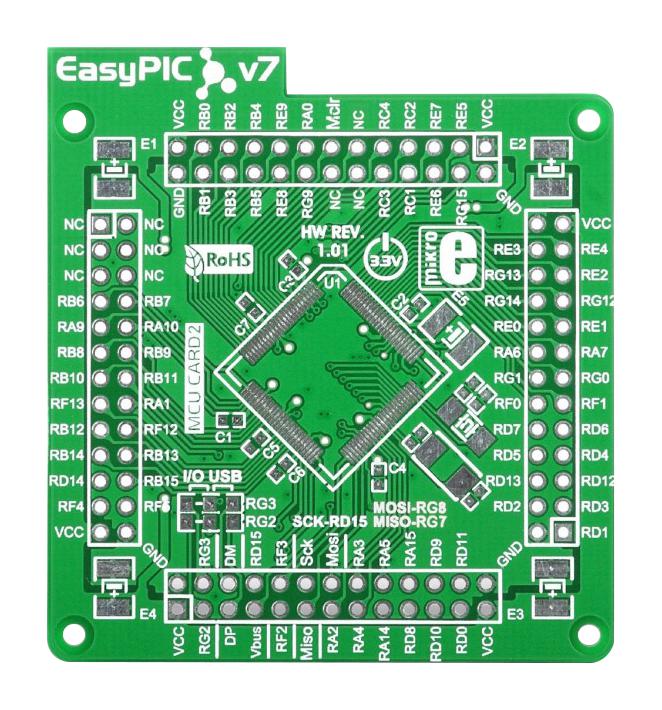 Mikroelektronika MIKROE-1290 PCB Empty MCU Card 100 Pin Tqfp 3.3 V Easypic Fusion v7 Series New