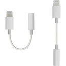 ChargeWorx Lightning Headphone Adapter (White, 3")